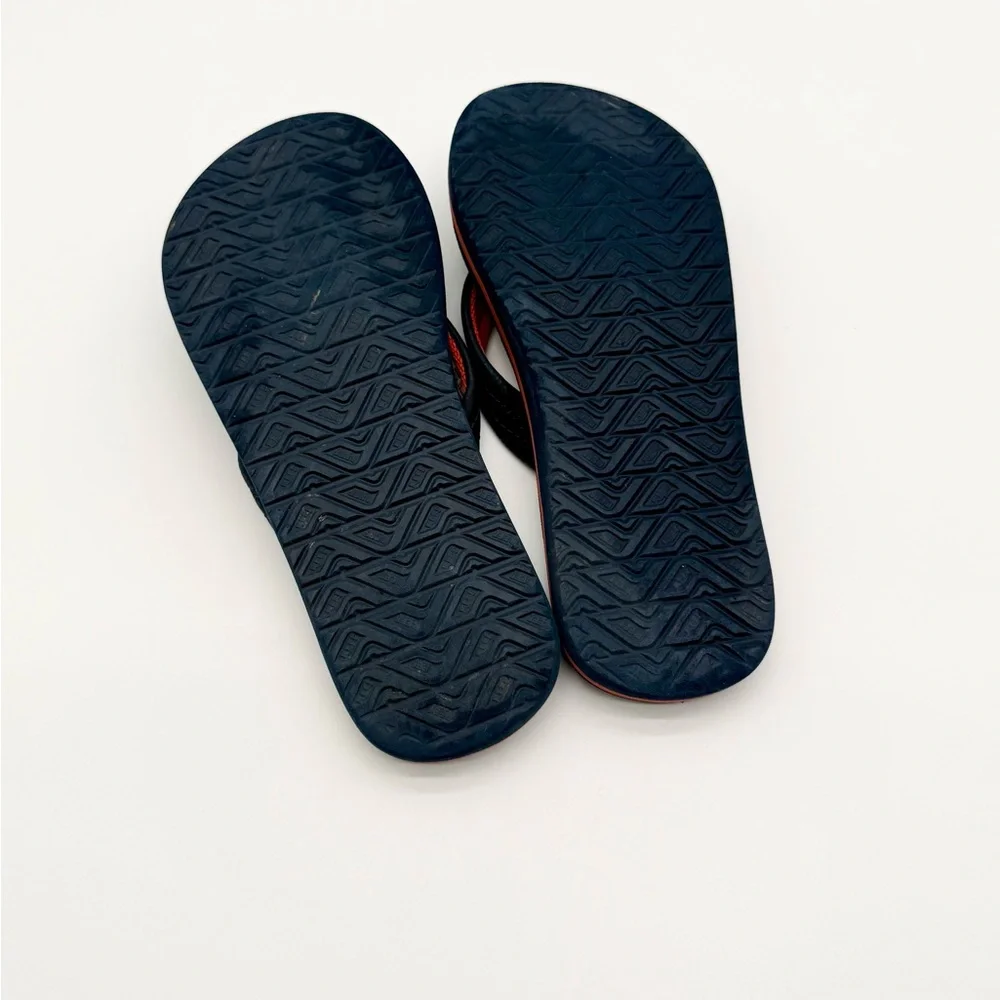 Reef Youth Flip Flops Size 4/5 Palm Tree Stripe Beach Sandals Kids